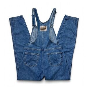 Vintage Wrangler's Blues Denim Bib Overalls Tapered Leg 33" Inseam Farm Size S/M